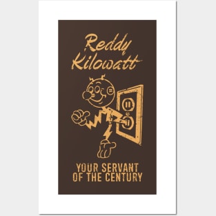 Reddy Kilowatt - Vintage Brown Posters and Art